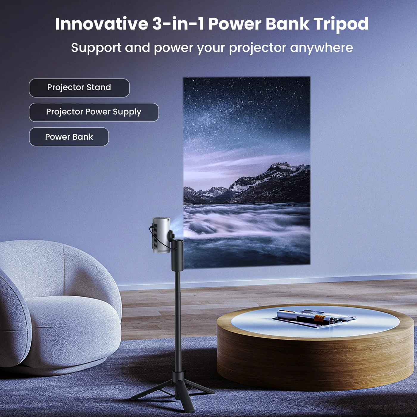 Máy chiếu JMGO Pico Play Bundle Power Stand - Ảnh 2
